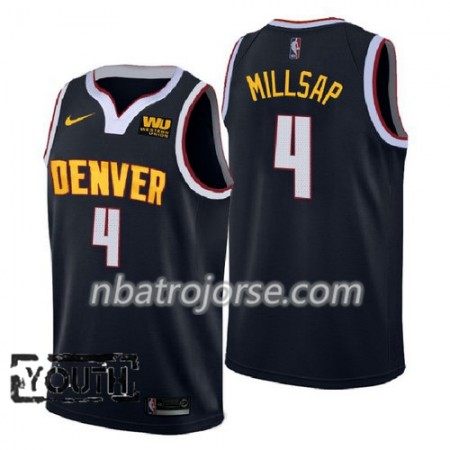 Barn Denver Nuggets Tröja Paul Millsap 4 2018-2019 Nike Navy Swingman